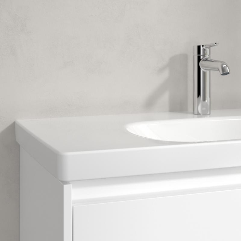 Lavoar suspendat Villeroy & Boch Skyla 100 cm, TitanCeram, CeramicPlus, alb alpin
